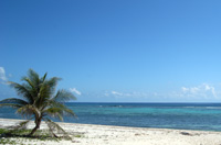 View of the Caribbean Sea from the patio of the ocean view condos.